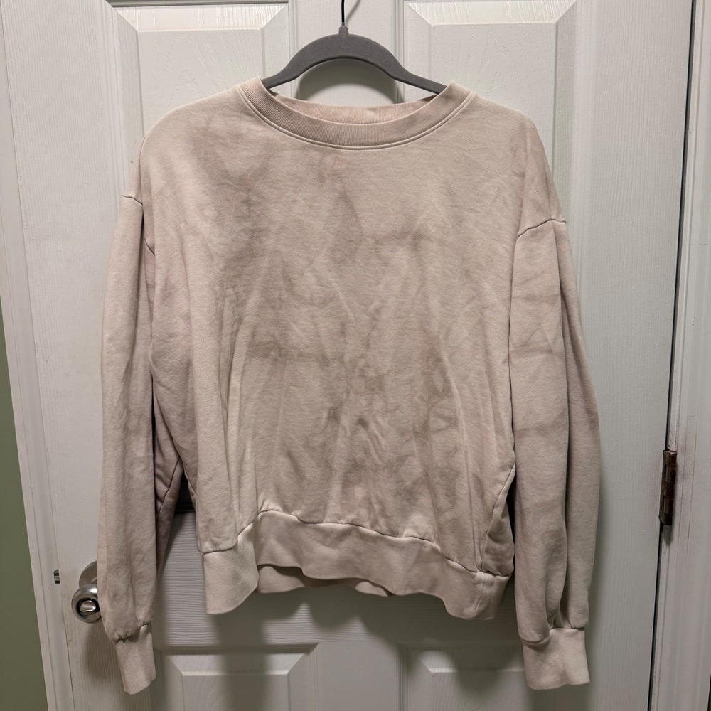 GAP Sweats Crewneck‎ Sweatshirt Tie Dye Beige Women's Casual Comfort Size M
